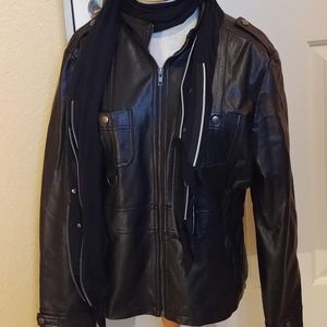 Friday London Faux Leather Black Jacket